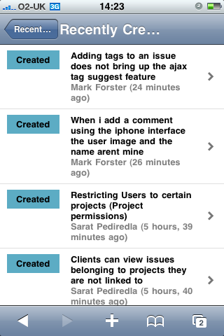 Recently Created issues